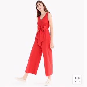 J. Crew Wrap-tie Jumpsuit red